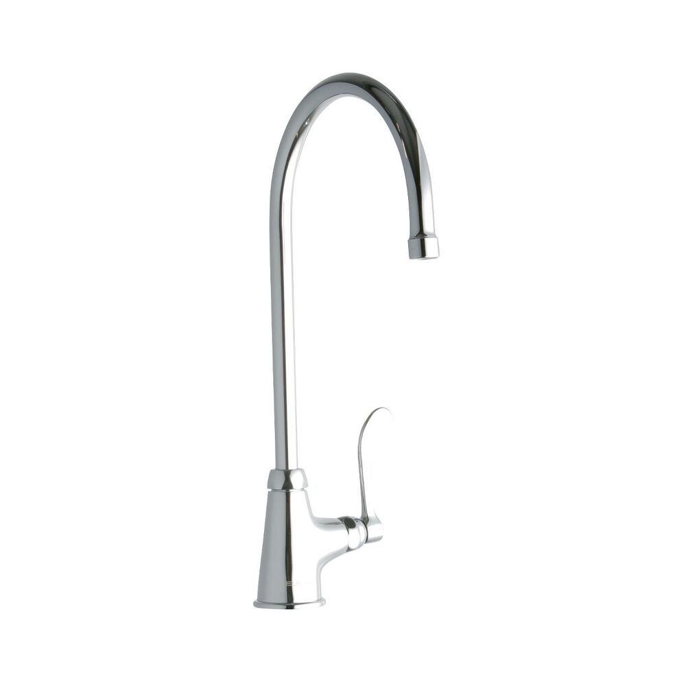 ELKLK535GN08T4 ADA Single Control Faucet w/ ADA Single Hole, 8" Gooseneck Spout, 4" Wristblade Handle, Brass, Chrome