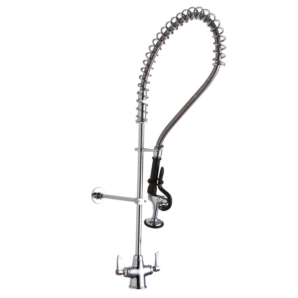 LK543LC Elkay Single Hole Concealed Deck Mount Faucet w/ 44" Flexible Hose and 1.2 GPM Spray Head, 2" Lever Handles, Brass