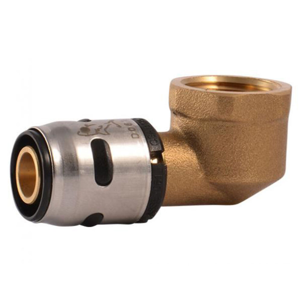 K308WP2 EvoPEX™ 1/2" 90 deg Elbow, Push-to-Connect x FNPT, 2 Pack, DZR Brass, Domestic
