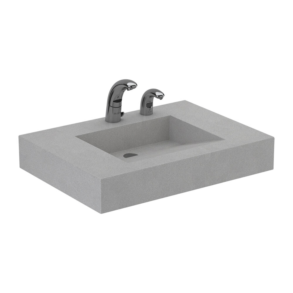 Sloan® 3880029 ELGR-81000 ADA 1-Station Lavatory Gradient Sink, 30” x 22” x 5”, Wall Mount, SloanStone®, White
