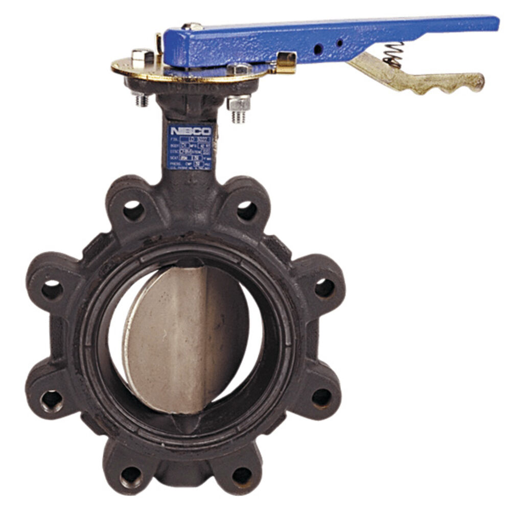 LD32225X Butterfly Valve, Lug Style, Ductile Iron, FKM Seat, Gear Operator, 8", 250 psi
