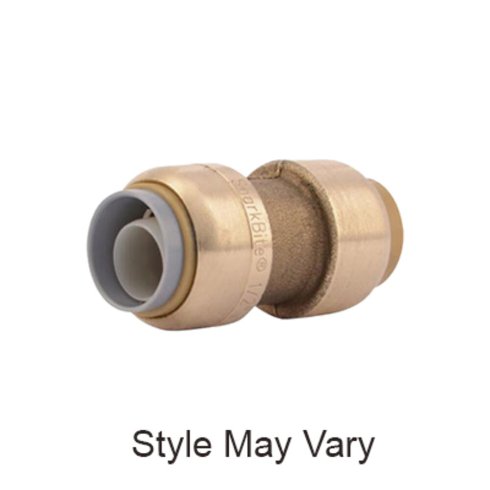 SharkBite® U4008LF Transition Coupling, 1/2 in, Push-to-Connect, Brass, Natural Brass/Chrome Plated, Import