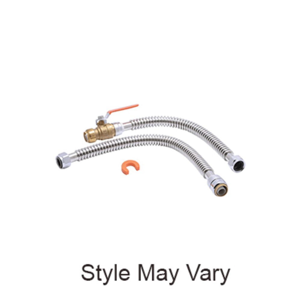 Sharkbite® 24680 Corrugated Flexible Water Heater Connector Kit, 3/4 in Nominal, FNPT End Style, Stainless Steel, Import