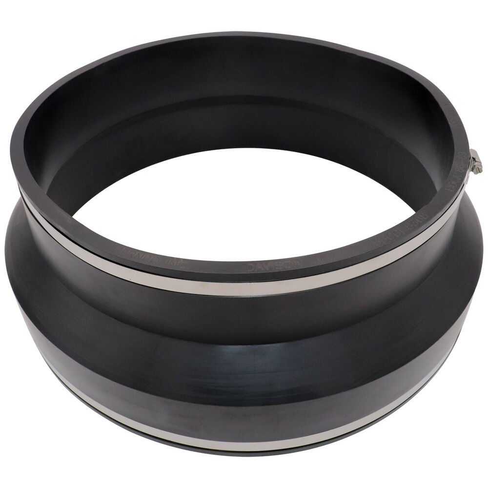 Fernco® 1002-1515 Standard Stock Coupling, 15 in, ClayxCast Iron/Copper/Lead/Plastic/Steel, 60 Duro Shore A Flexible PVC, Domestic