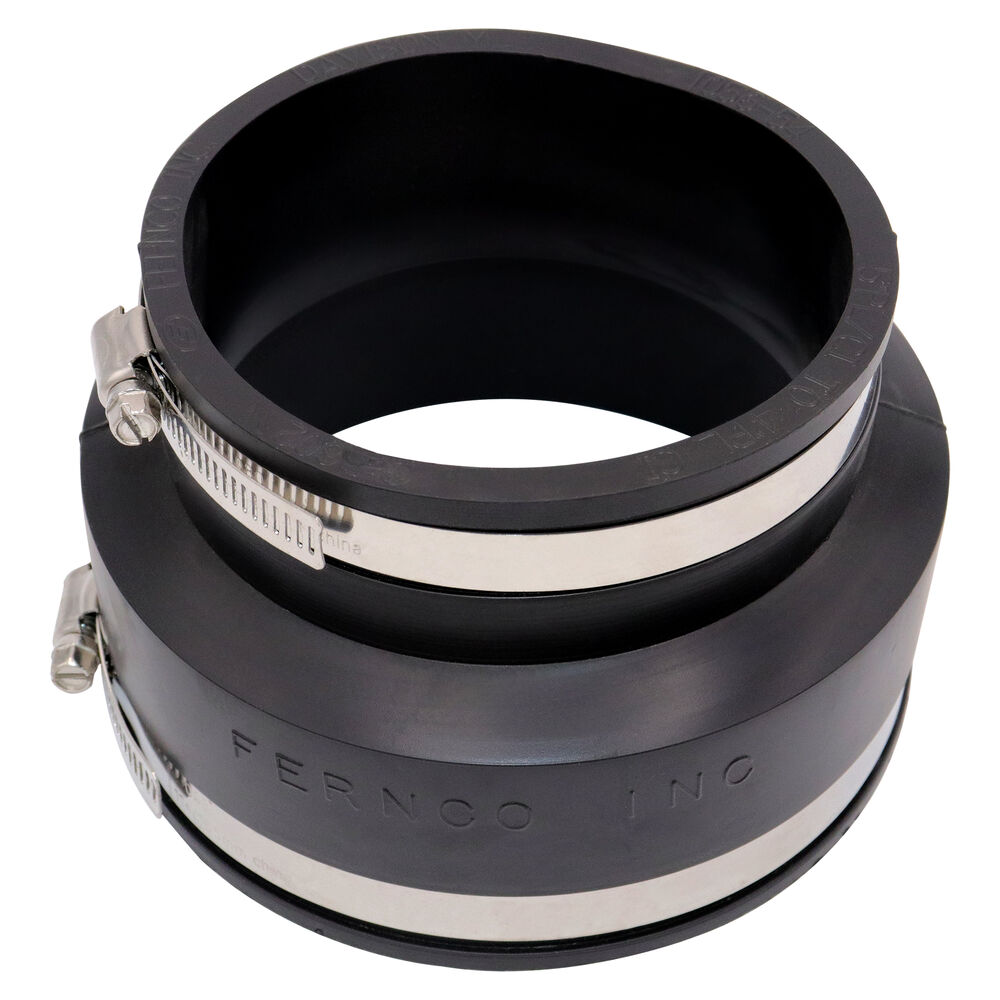 Fernco® 1056-54 Flexible Pipe Coupling, 5x4", Cast Iron/Plastic/Steel/Lead, PVC, Domestic