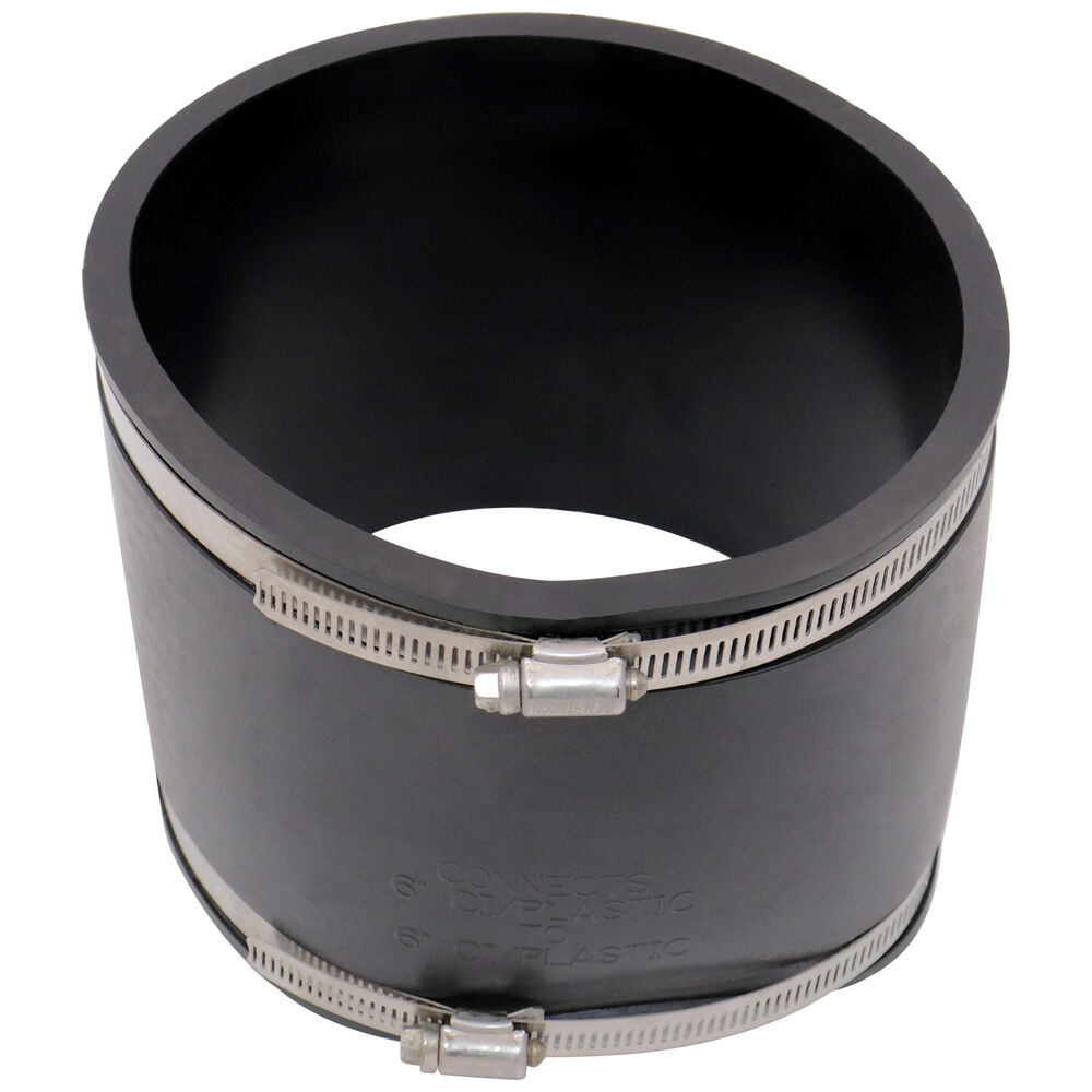 Fernco® 1056-66 Flexible Pipe Coupling, 6 in, Cast Iron/Plastic/Steel/Lead, PVC, Domestic