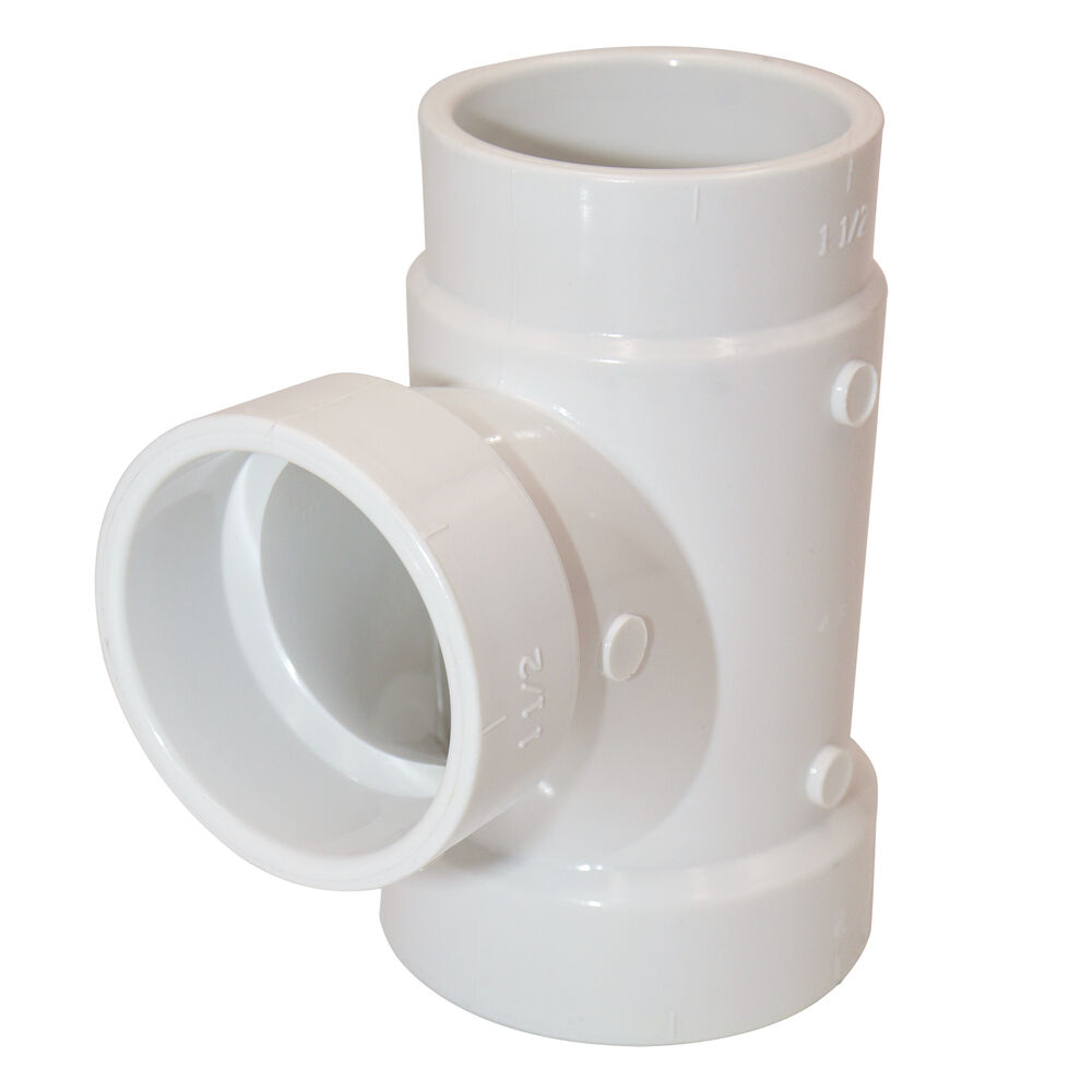 K098450 4811 DWV Reducing Sanitary Tee, 2x1-1/2x1-1/2 in, Hub, SCH 40/STD, PVC, Domestic