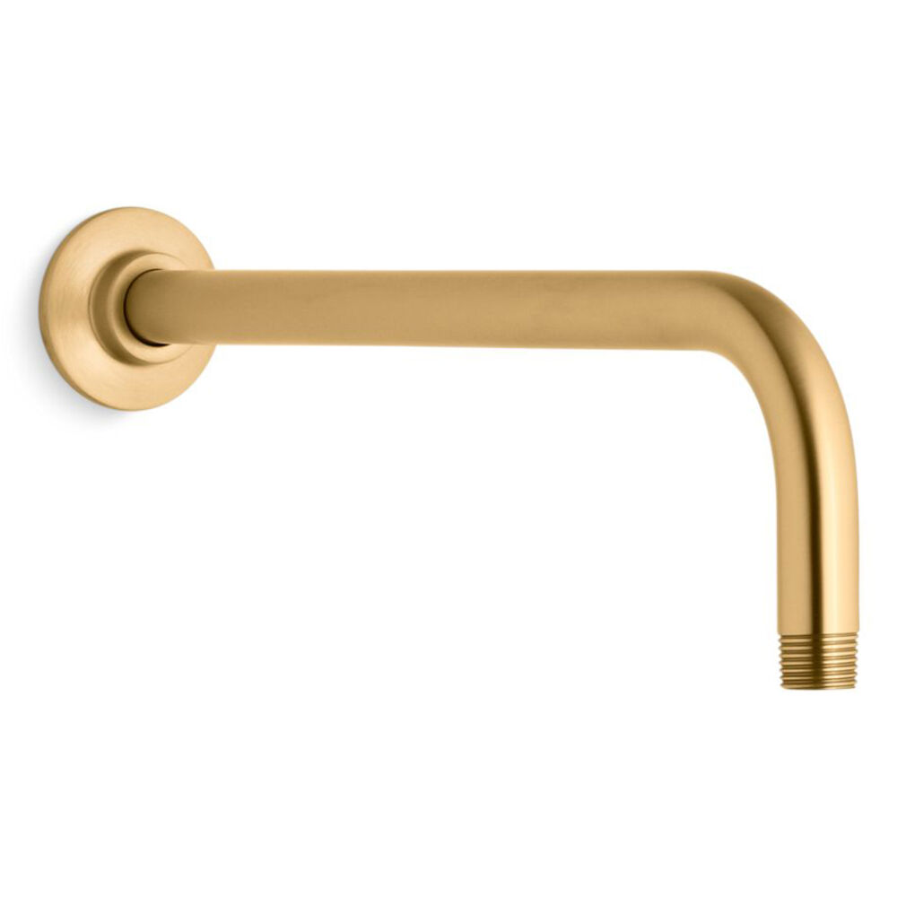 K-10124-2MB Wall-Mount Rainhead arm and flange, Vibrant Brushed Moderne Brass