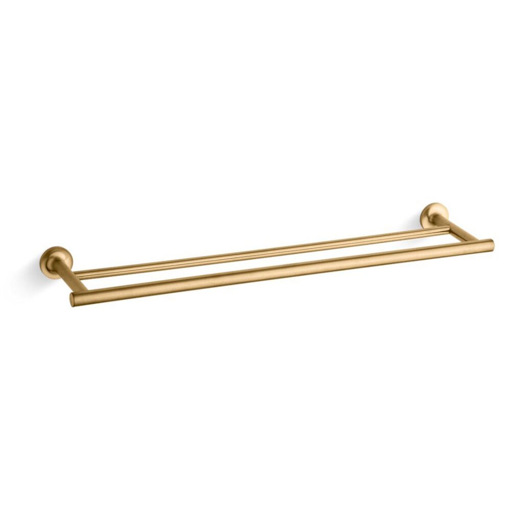 K-14375-2MB Purist® 24" Double Towel Bar, Vibrant Brushed Moderne Brass