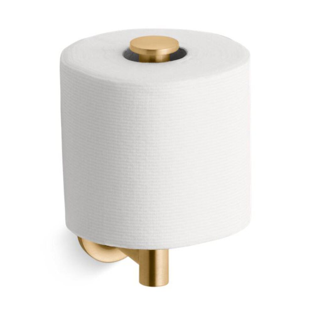 K-14444-2MB Purist® Vertical Toilet Paper Holder, Vibrant Brushed Moderne Brass