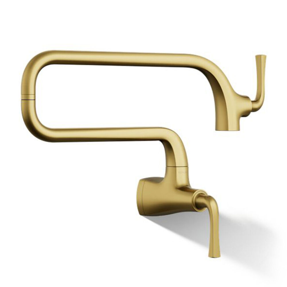K-22066-2MB Graze® Wall-Mount pot filler, Vibrant Brushed Moderne Brass