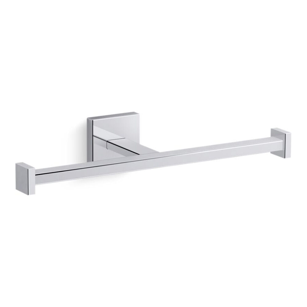 K-23288-CP Square Double Toilet Paper Holder, Polished Chrome