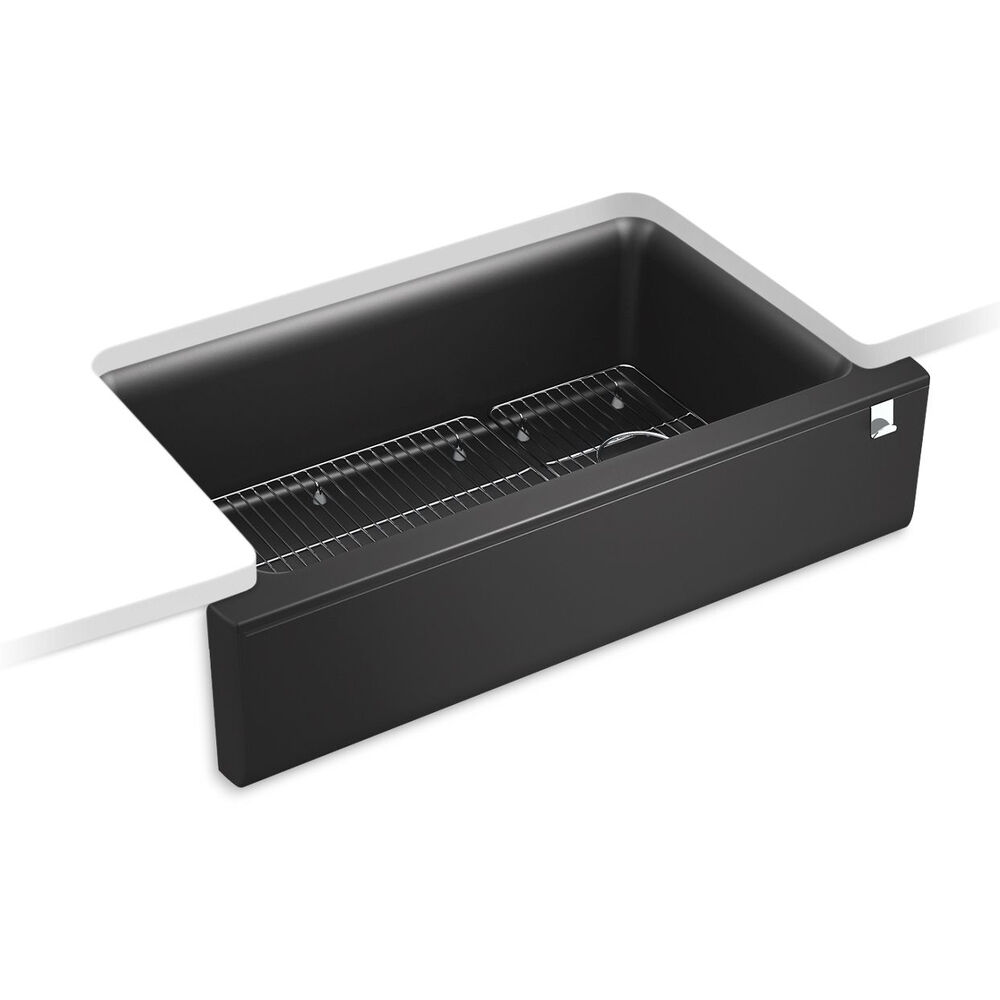 K-25786-CM7 Cairn® 34" Undermount Single-Bowl Farmhouse Kitchen Sink, Matte Graphite