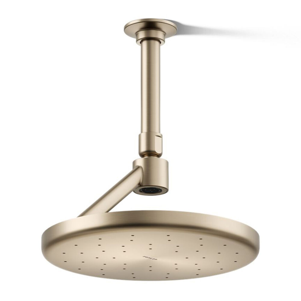 KOHLER Statement Open Rain Iconic 1-Spray Patterns 2.5 GPM 8 In Ceiling Mount Fixed Shower Head In Vibrant Brushed Bronze 26301 Bv