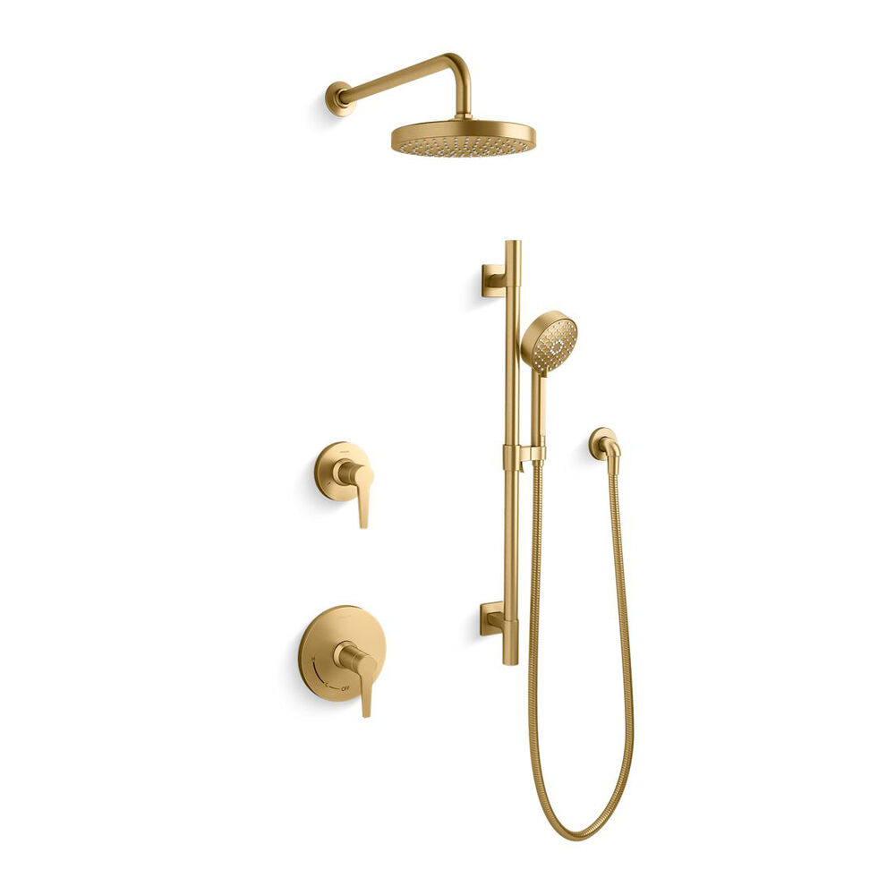 K-26914-G-2MB Awaken® Showering Kit, 1.75 gpm, Vibrant Brushed Moderne Brass