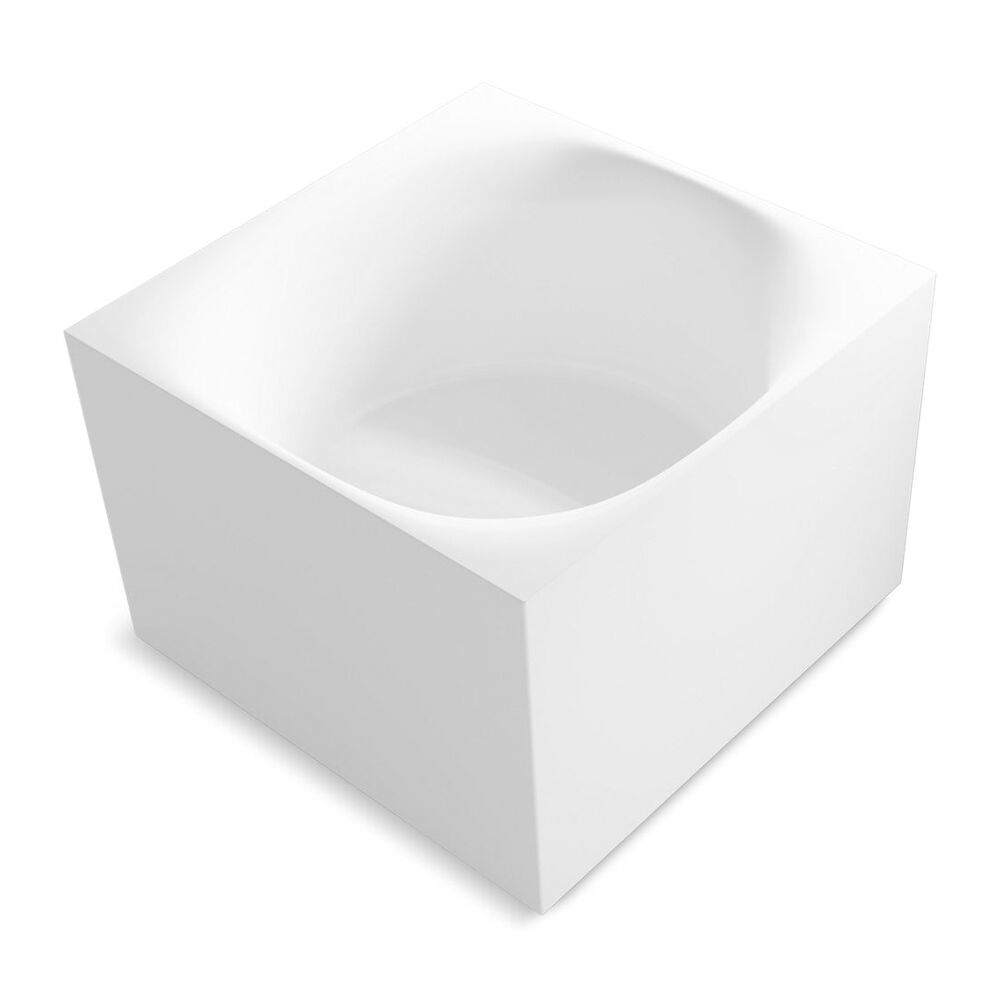 K-31404-PF-HW1 Stillness™ Smart Soak 46" x 46" freestanding Bath, Honed White