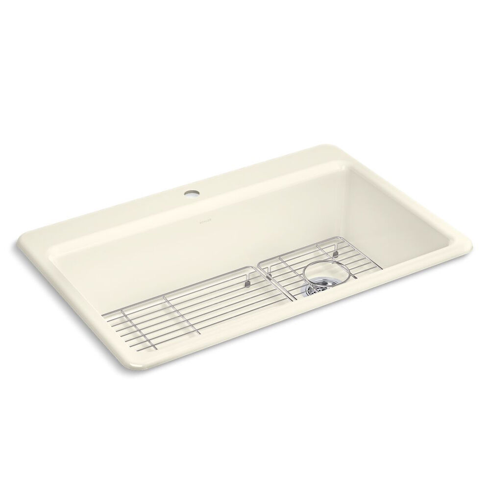 K-5871-1A1-96 Riverby® 33" Top-Mount Single-Bowl Kitchen Sink, Biscuit