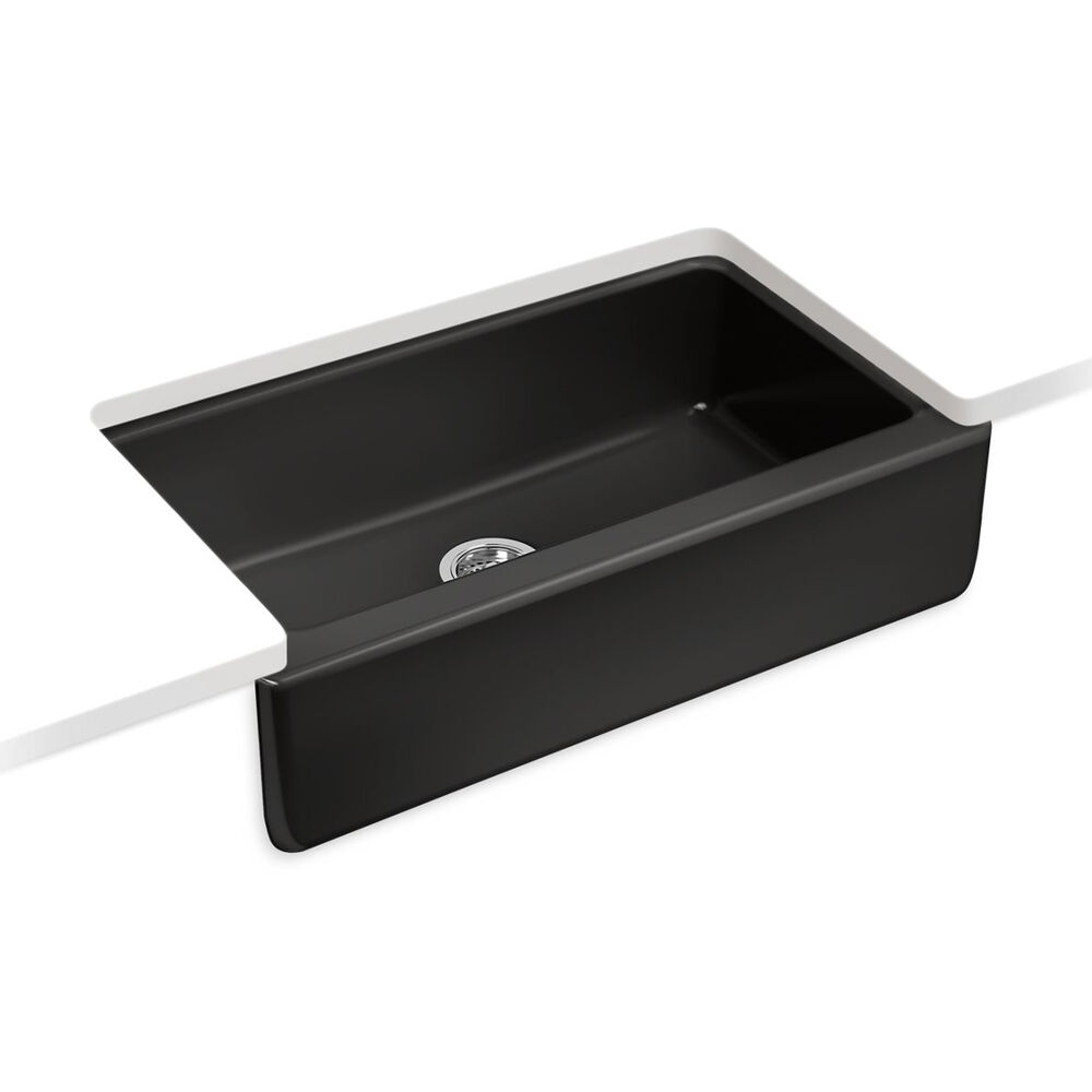 K-6546-7 Dickinson® 33" Undermount Single-Bowl Farmhouse Kitchen Sink, Black Black