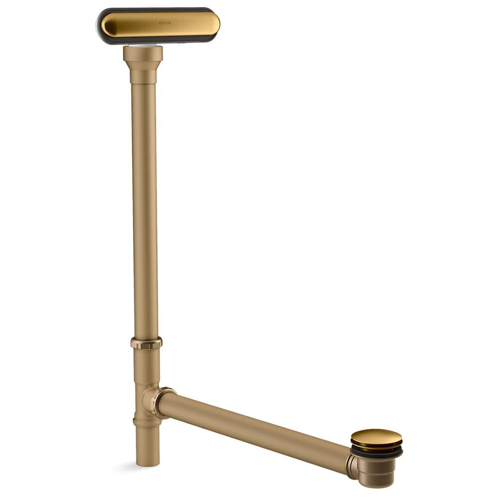 K-7271-2MB Clearflo Slotted Overflow Brass Bath Drain, Vibrant Brushed Moderne Brass