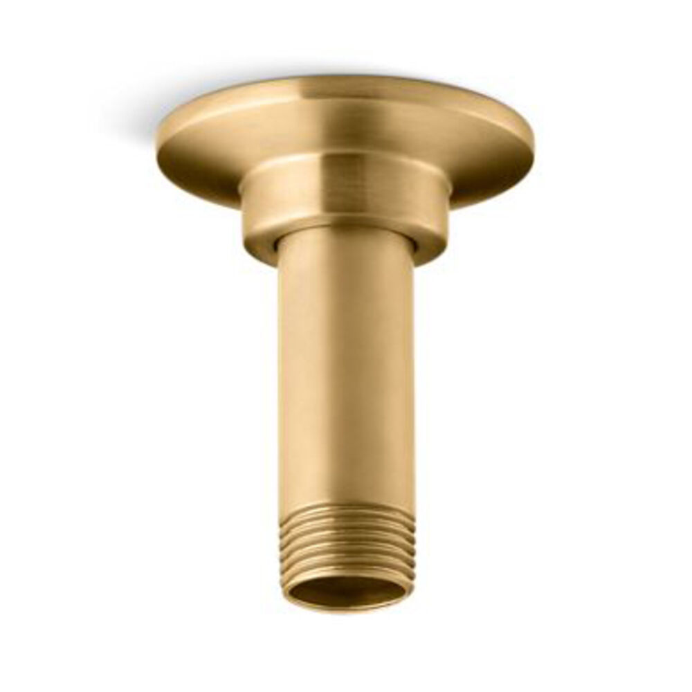 K-7396-2MB 3" ceiling-Mount Single-Function Rainhead arm and flange, Vibrant Brushed Moderne Brass