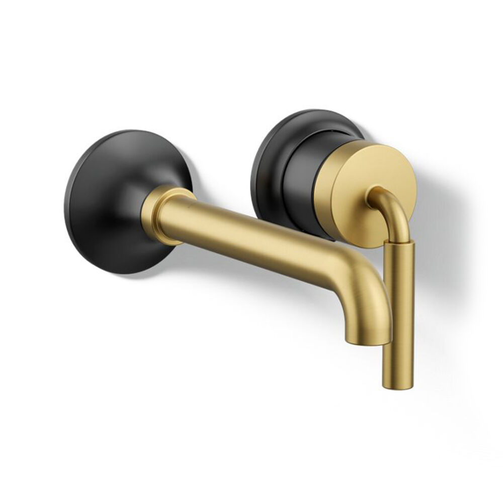 K-26438-4-BMB Tone™ Wall-Mount Single-Handle Bathroom Faucet, 1.2 gpm, Matte Black w/ Brushed Moderne Brass
