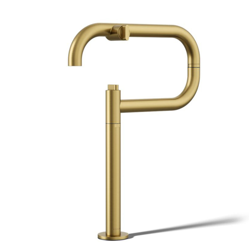 K-28275-2MB Components® Deck-Mount pot filler, Vibrant Brushed Moderne Brass