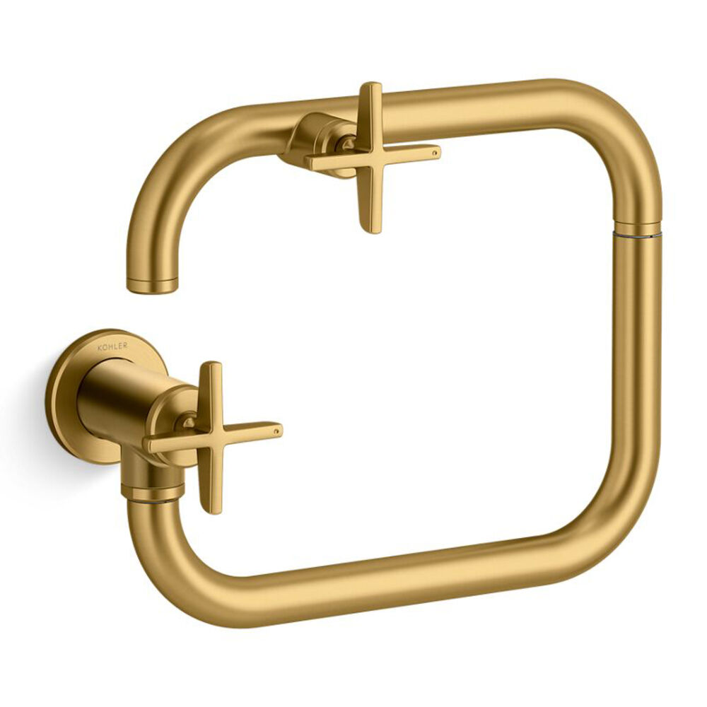 K-28678-3-2MB Billet™ Wall-Mount pot filler, Vibrant Brushed Moderne Brass