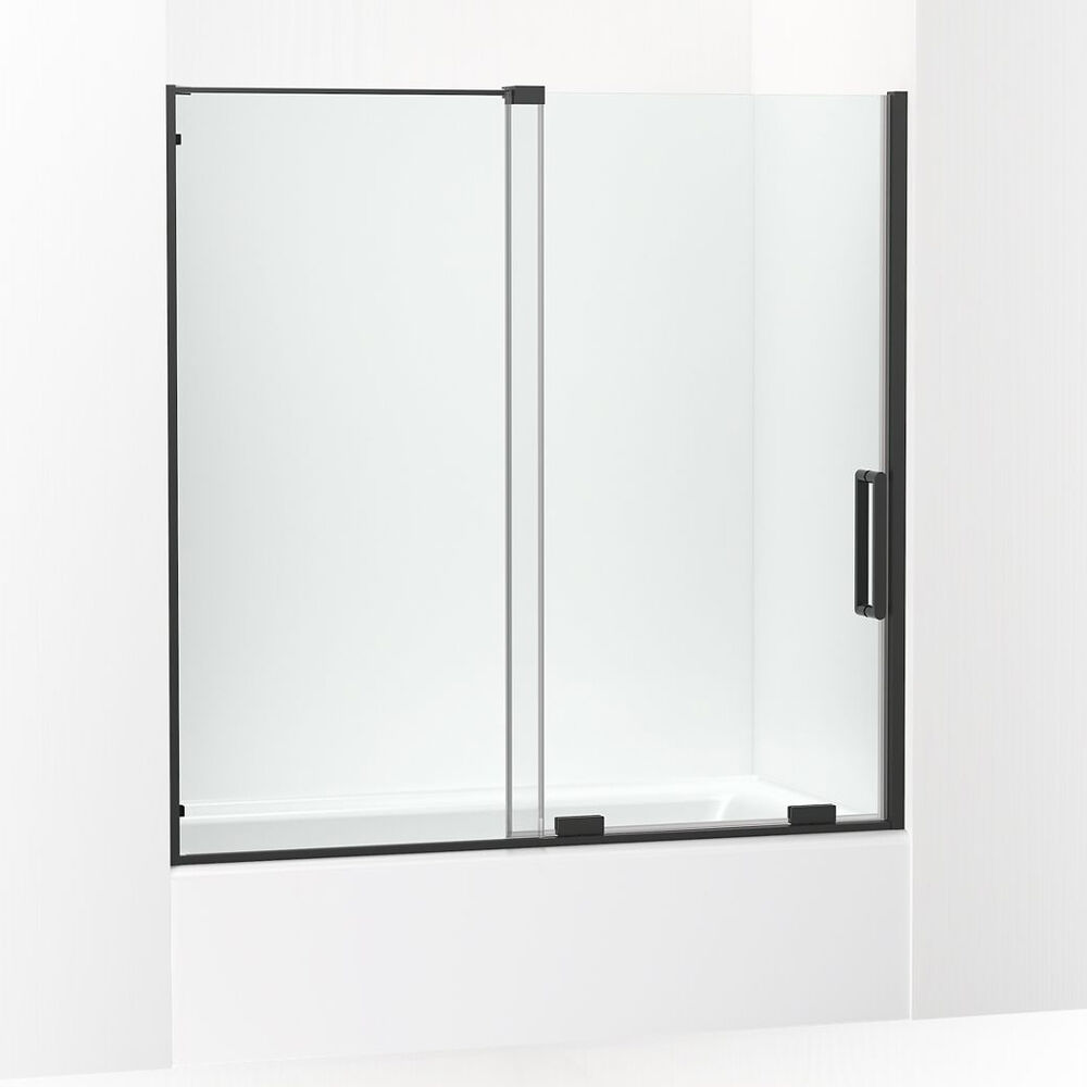 K-707623-8L-BL Echelon® Sliding Bath Door, 58-1/4" H x 55-3/4 - 59-3/4" W, w/ 5/16" thick Crystal Clear glass, Matte Black