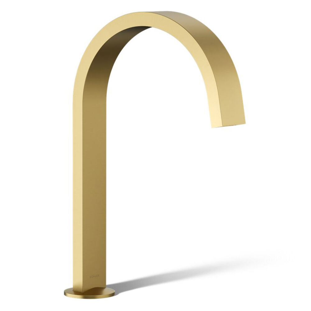 K-77986-2MB Components® Deck-Mount Bath Spout w/ Ribbon Design, Vibrant Brushed Moderne Brass