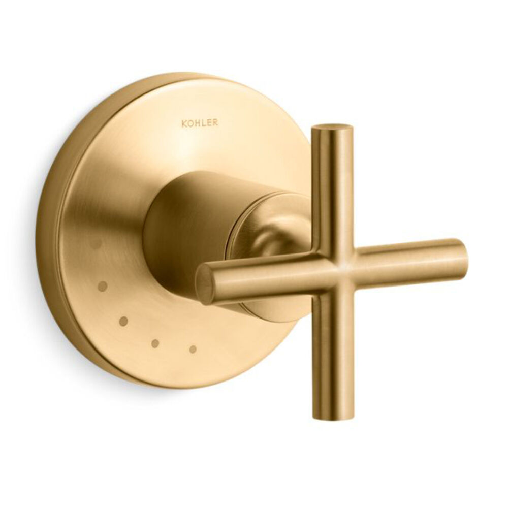 K-T14490-3-2MB Purist® MasterShower® Volume control Valve Trim w/ Cross Handle, Vibrant Brushed Moderne Brass