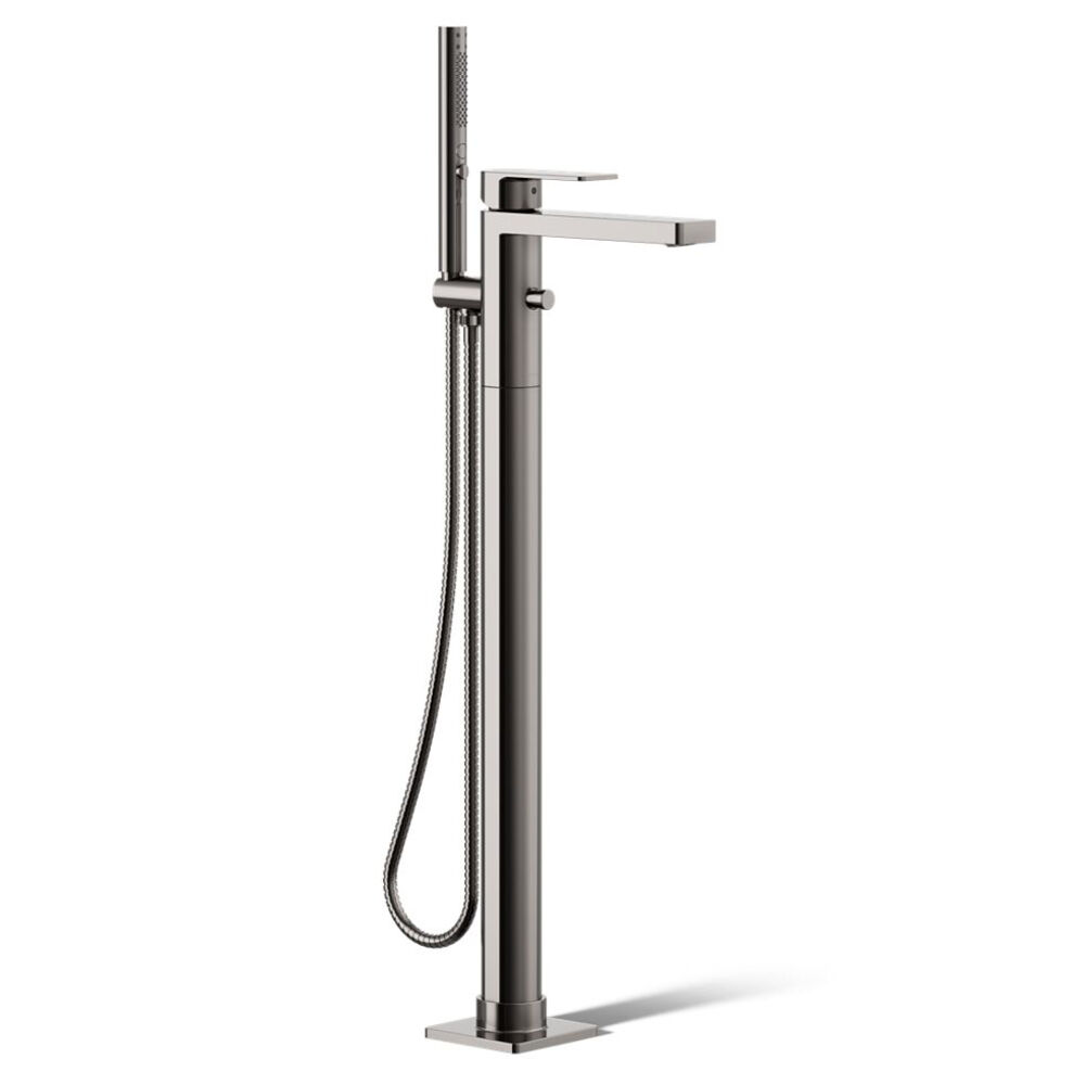 K-T23492-4-TT Parallel® Floor-Mount Bath filler Trim w/ Handshower, Vibrant Titanium