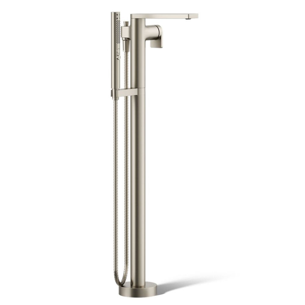 K-T73087-4-BN Composed® Floor-Mount Bath filler Trim w/ Handshower, Vibrant Brushed Nickel