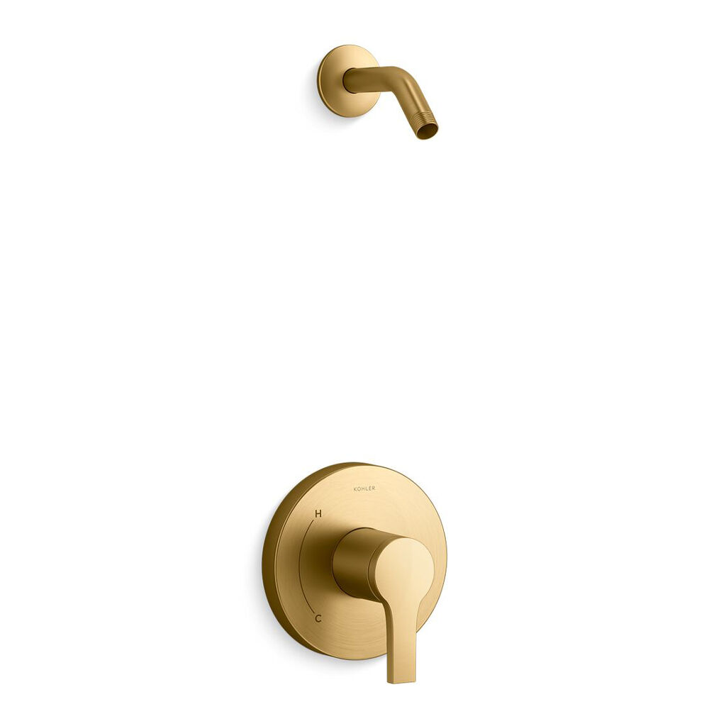 K-TLS35321-4-2MB Elate® Rite-Temp® Shower Trim Kit, w/o Showerhead, Vibrant Brushed Moderne Brass