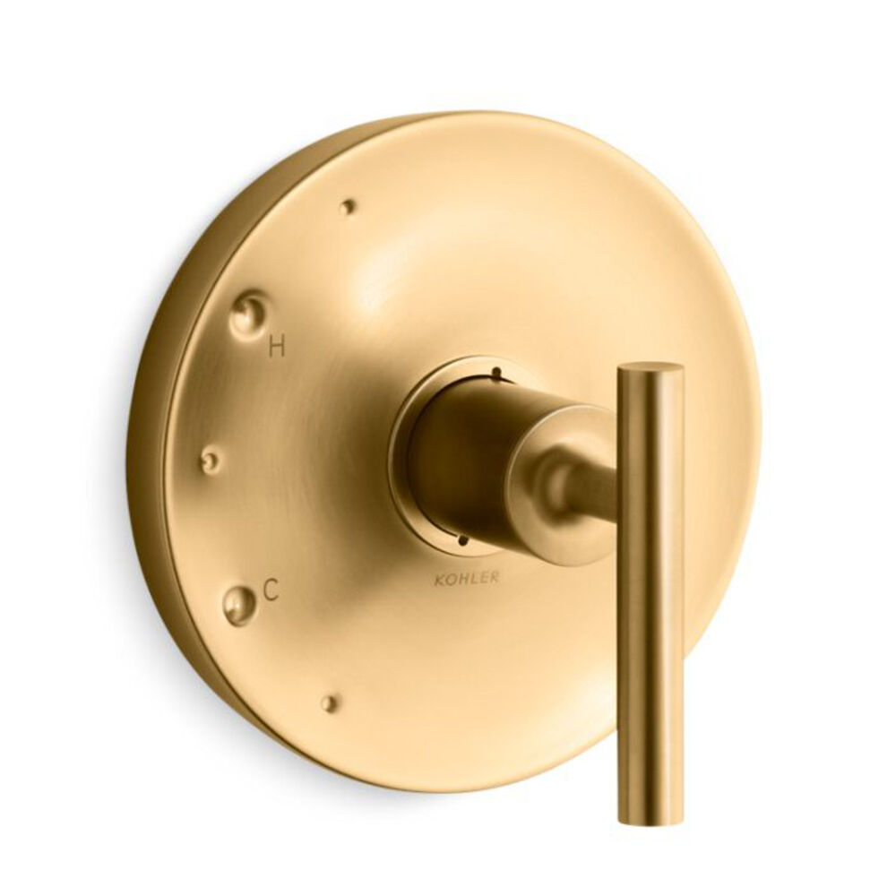 K-TS14423-4-2MB Purist® Rite-Temp® Valve Trim w/ Lever Handle, Vibrant Brushed Moderne Brass