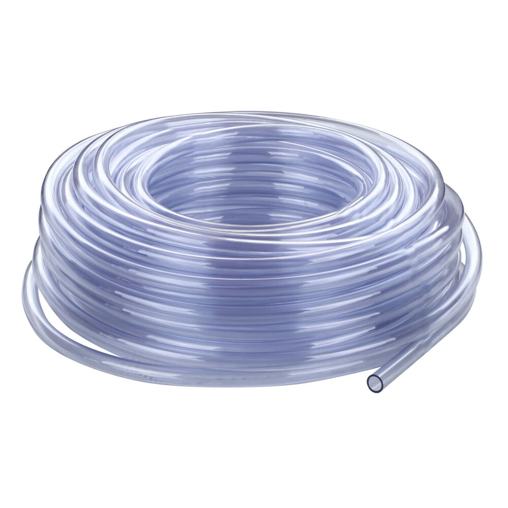 7-12 1/2" x 100' Drain Hose Line Tubing, 0.066" THK, Vinyl, Clear, Domestic