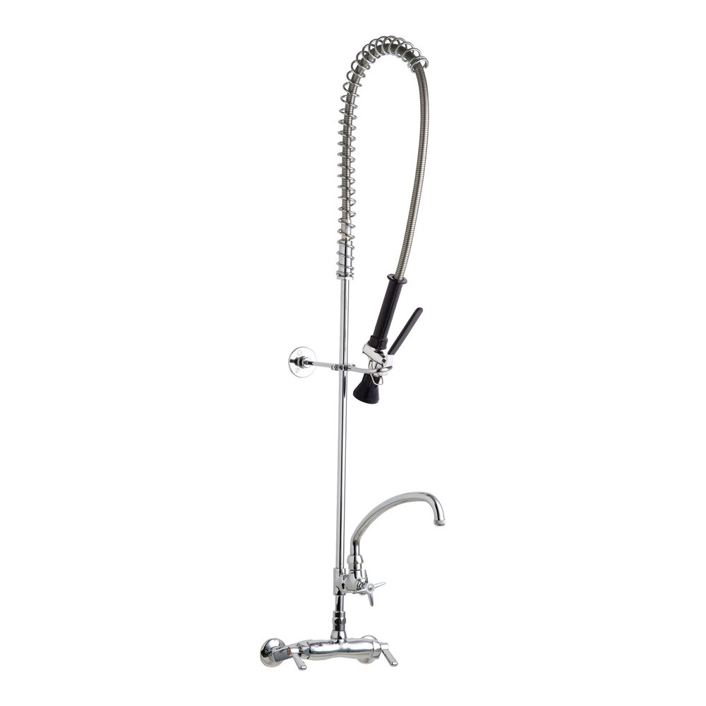 Chicago Faucet® 923-H613XKCAB Low-Flow Pre-Rinse Fitting, Commercial, 1 gpm, 3-3/8 in Center, L-Type Swing Spout, Polished Chrome