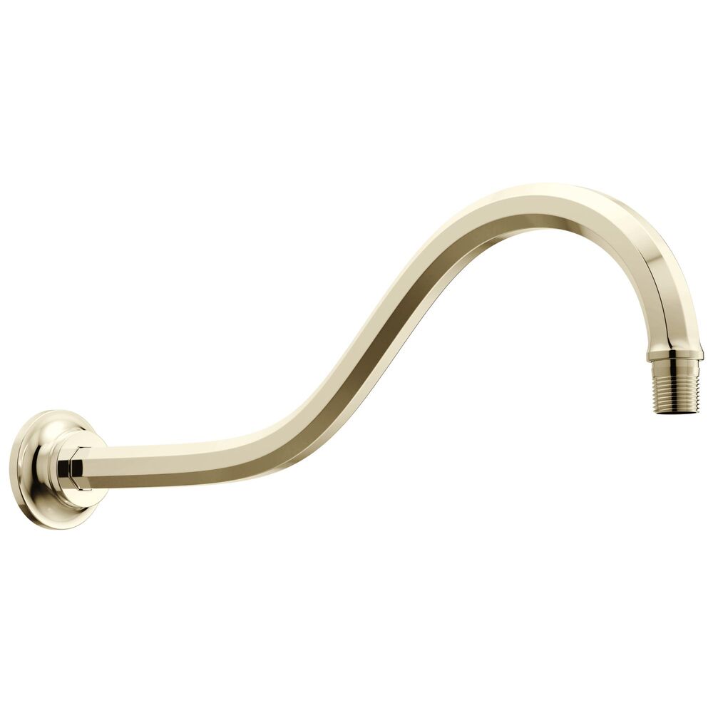 Brizo® 83965-PN Beauclere™ Flange Shower Arm, 16" L, 1/2 inch NPT, Polished Nickel