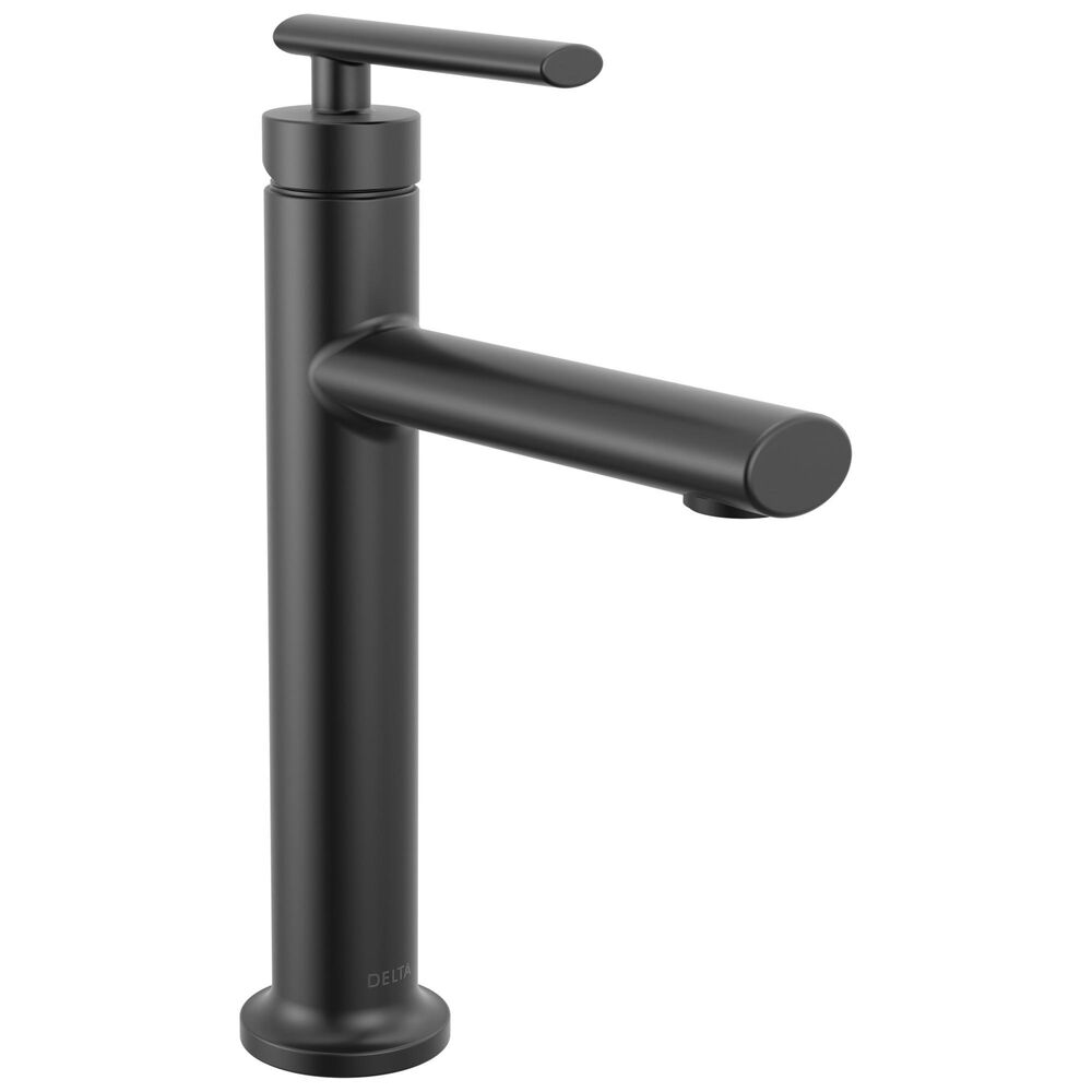 DELTA® 5442-BLMPU-DST Altado™ Hole Bathroom Faucet w/ Push Pop-Up Drain, 1.2 gpm, 6-3/8 in H Spout, Matte Black