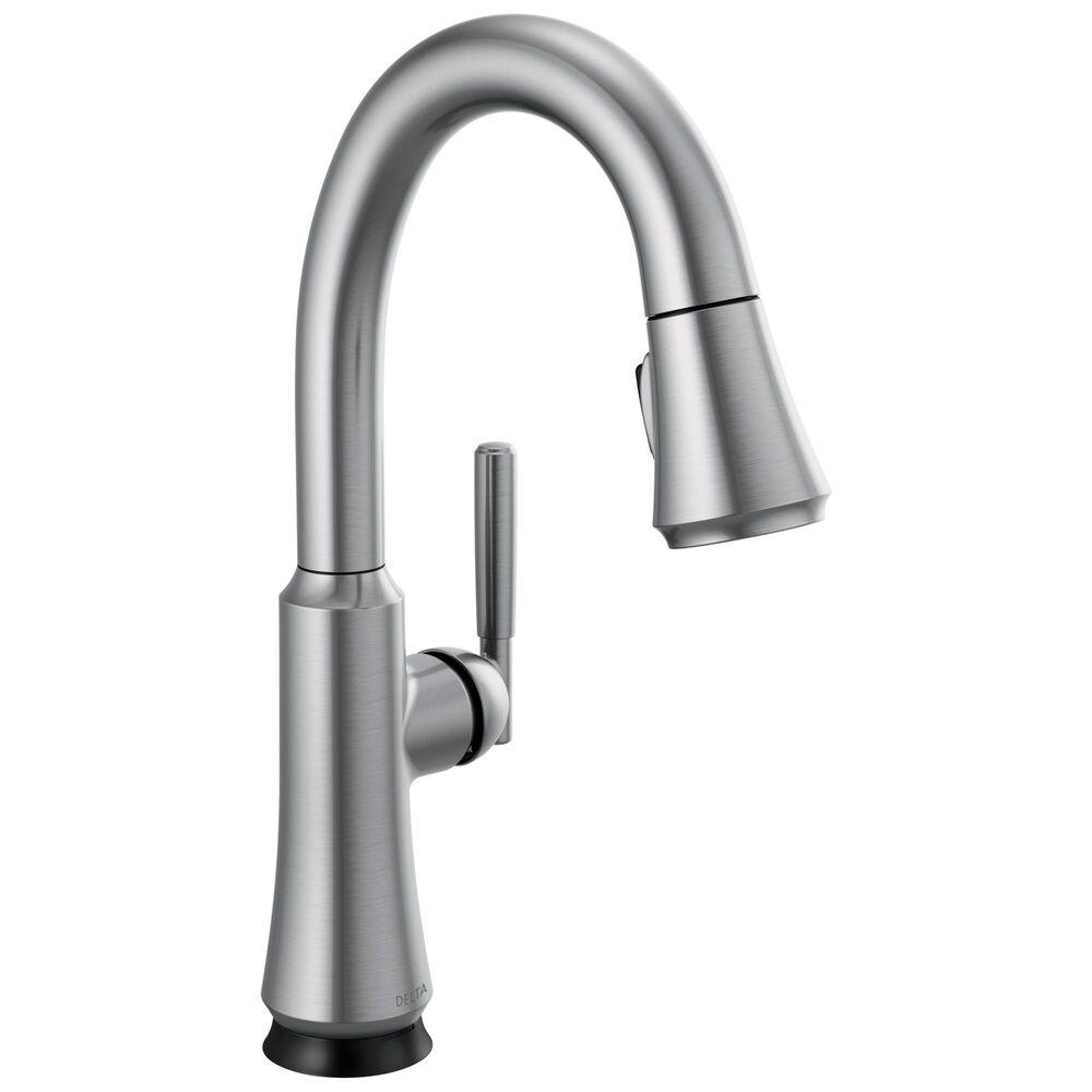 DELTA® 9979TL-AR-DST Coranto™ Single-Handle Pull-Down Bar Prep Faucet, 8" Center, 1.8 gpm, Arctic Stainless