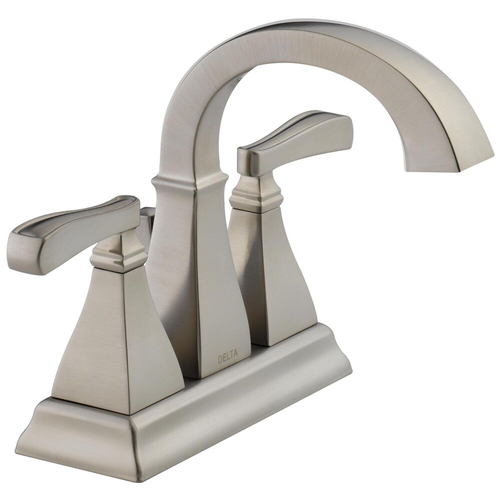 DELTA® 25718LF-SP Lakewood® Two Handle Bathroom Faucet, 1.2 gpm, Spotshield Brushed Nickel