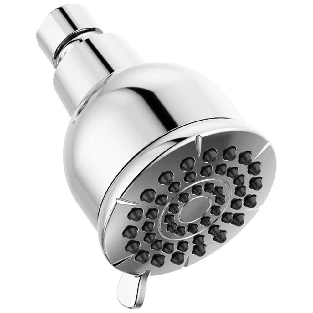 DELTA® RP102064 Foundations® 3" Multi-Function Wall-Mount Round Showerhead, 1.75 gpm Max Flow, Plastic, Chrome