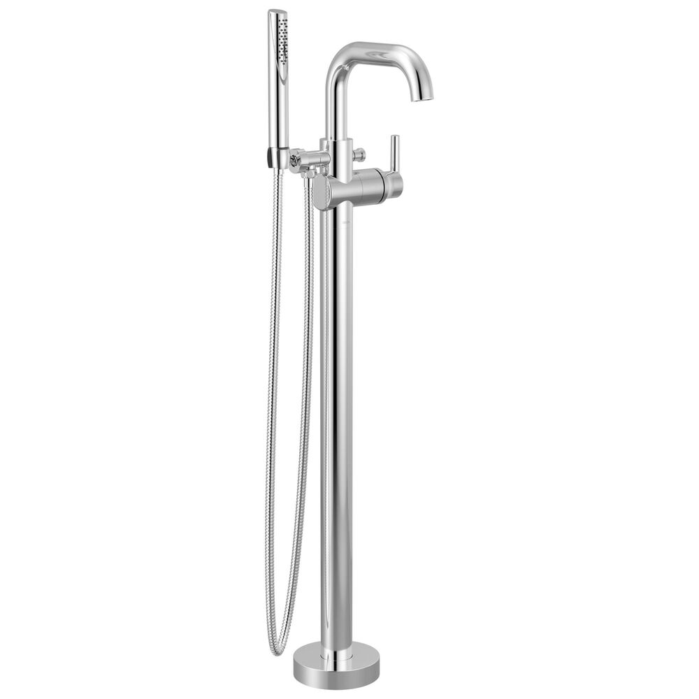DELTA® T4754-FL Trinsic® Single-Handle Floor Mount Tub Filler, 1.75 gpm, Chrome
