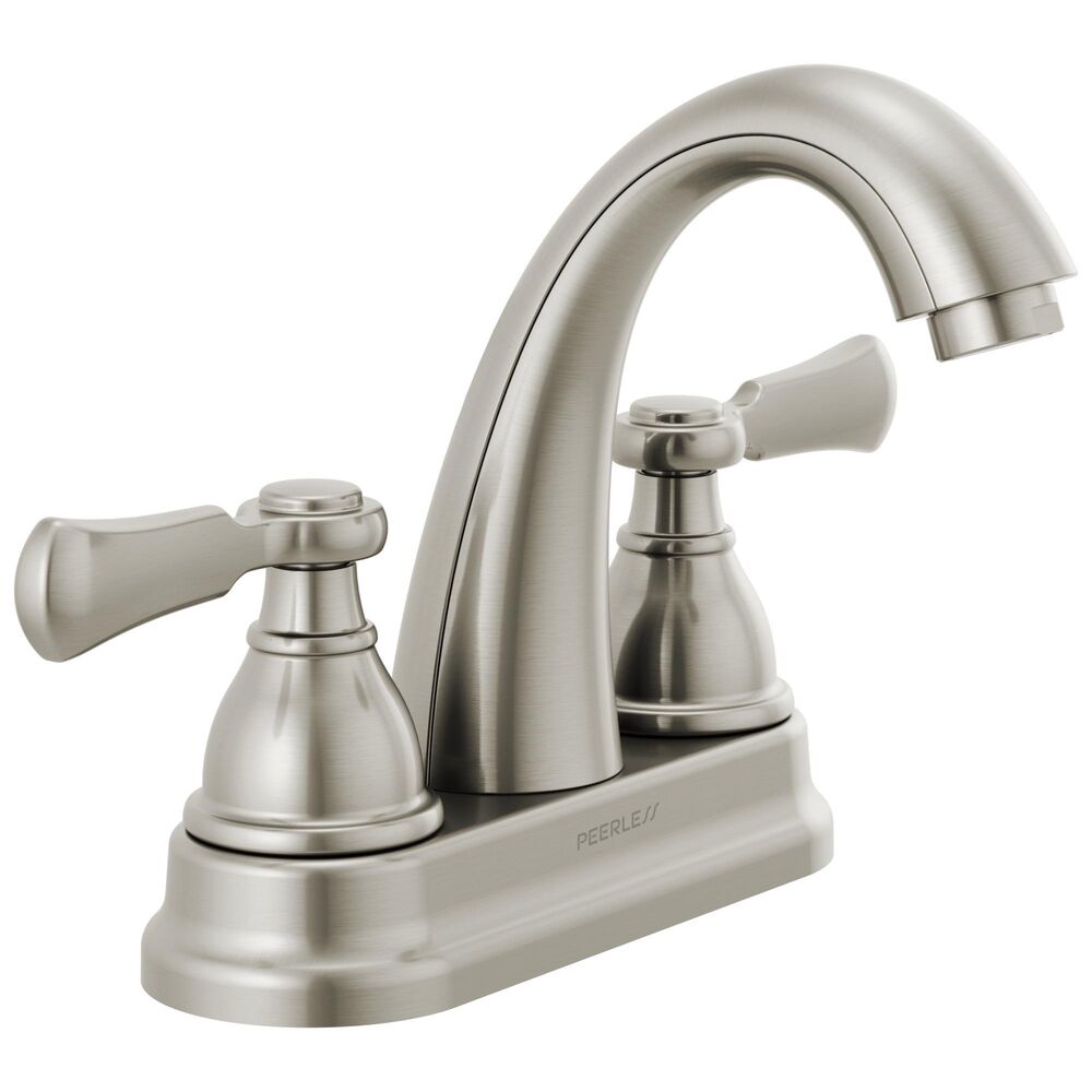 Peerless® P2565LF-BN Elmhurst™ 2-Handle Centerset Bathroom Faucet w/ 50/50 Pop-Up Drain, 3-7/8" Spout Reach, Brushed Nickel