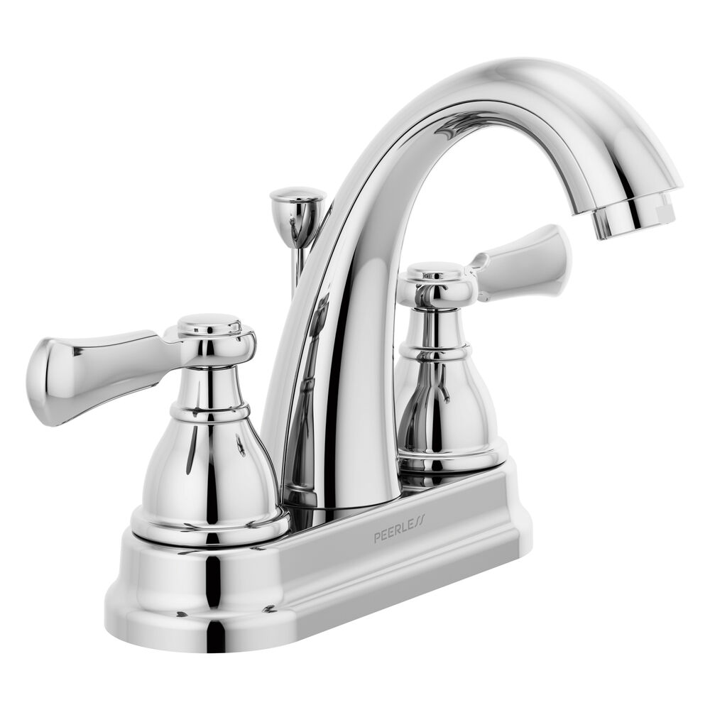 Peerless® P2565LF Elmhurst™ 2-Handle Centerset Bathroom Faucet w/ 50/50 Pop-Up Drain, 3-7/8 in Spout Reach, Polished Chrome