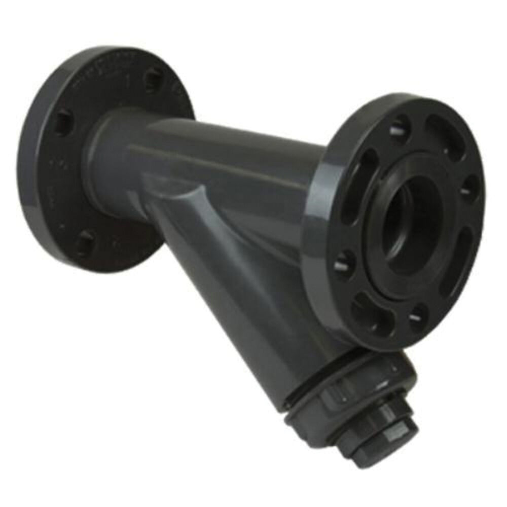 Spears® YS23P8-040 Wye Strainer w/ #8 Mesh PVC Screen, 4" Nominal, 14-9/16" OAL, Flange Connection, EPDM/FKM Softgoods, Gray