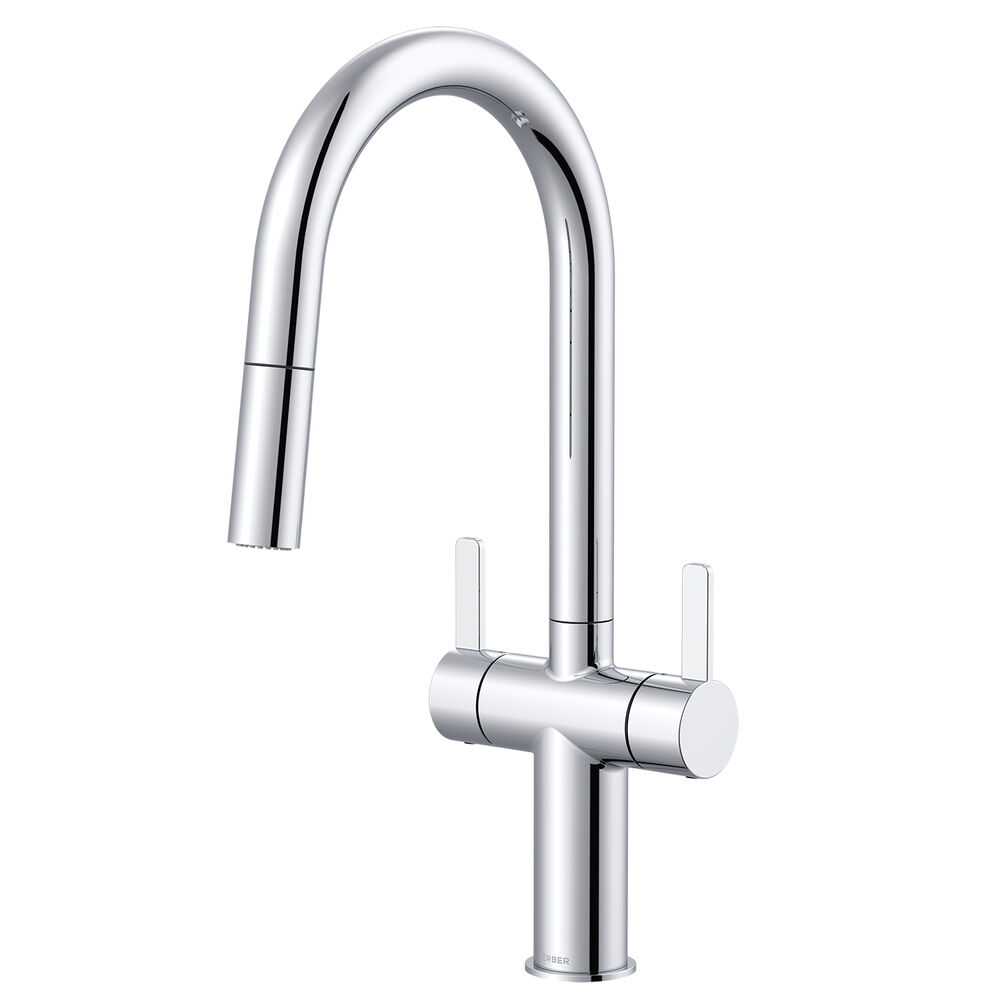 Gerber® D457330 Amalfi™ Pulldown Kitchen Faucet, 1.75 gpm Flow Rate, Chrome, 2 Handles, Function: Dual-Function, Import