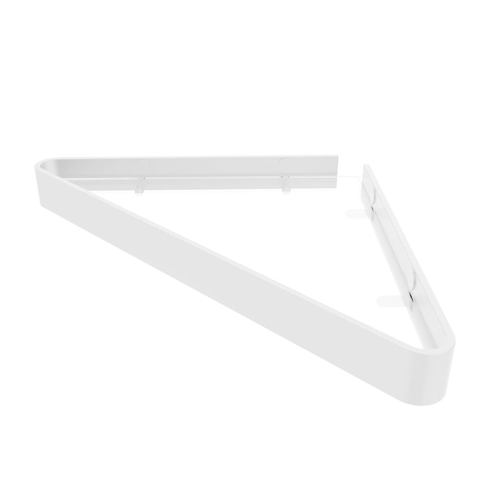 CNRSHELF.001 Corner Metal and Glass Shelf, White