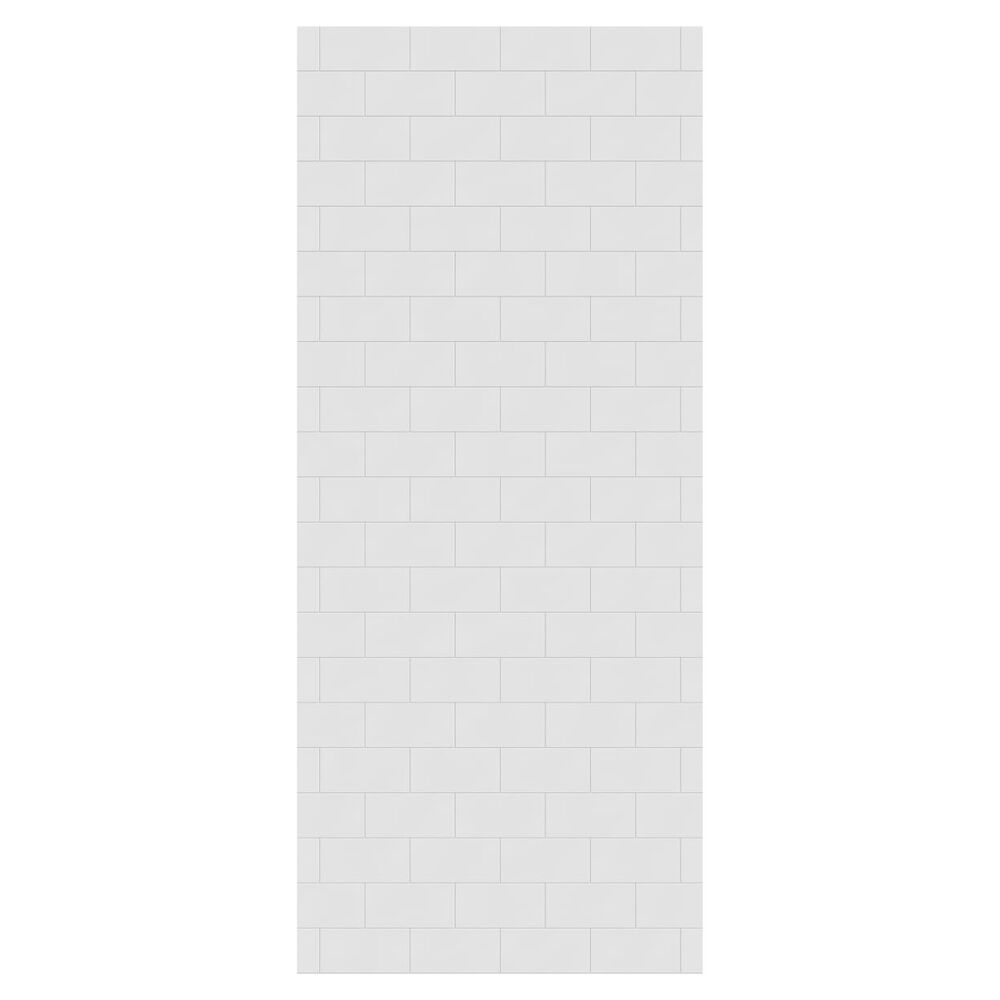 MTMK-8438-1 Swanstone® 38 x 84" Metro Subway Tile Glue up Bathtub and Shower Single Wall Panel, Carrara