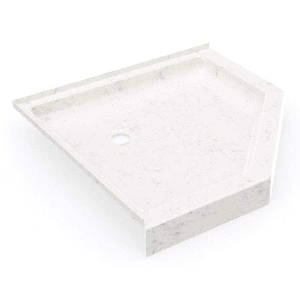 SS-38NEO Swanstone® 38 x 38" Corner Shower Pan with Center Drain, Carrara