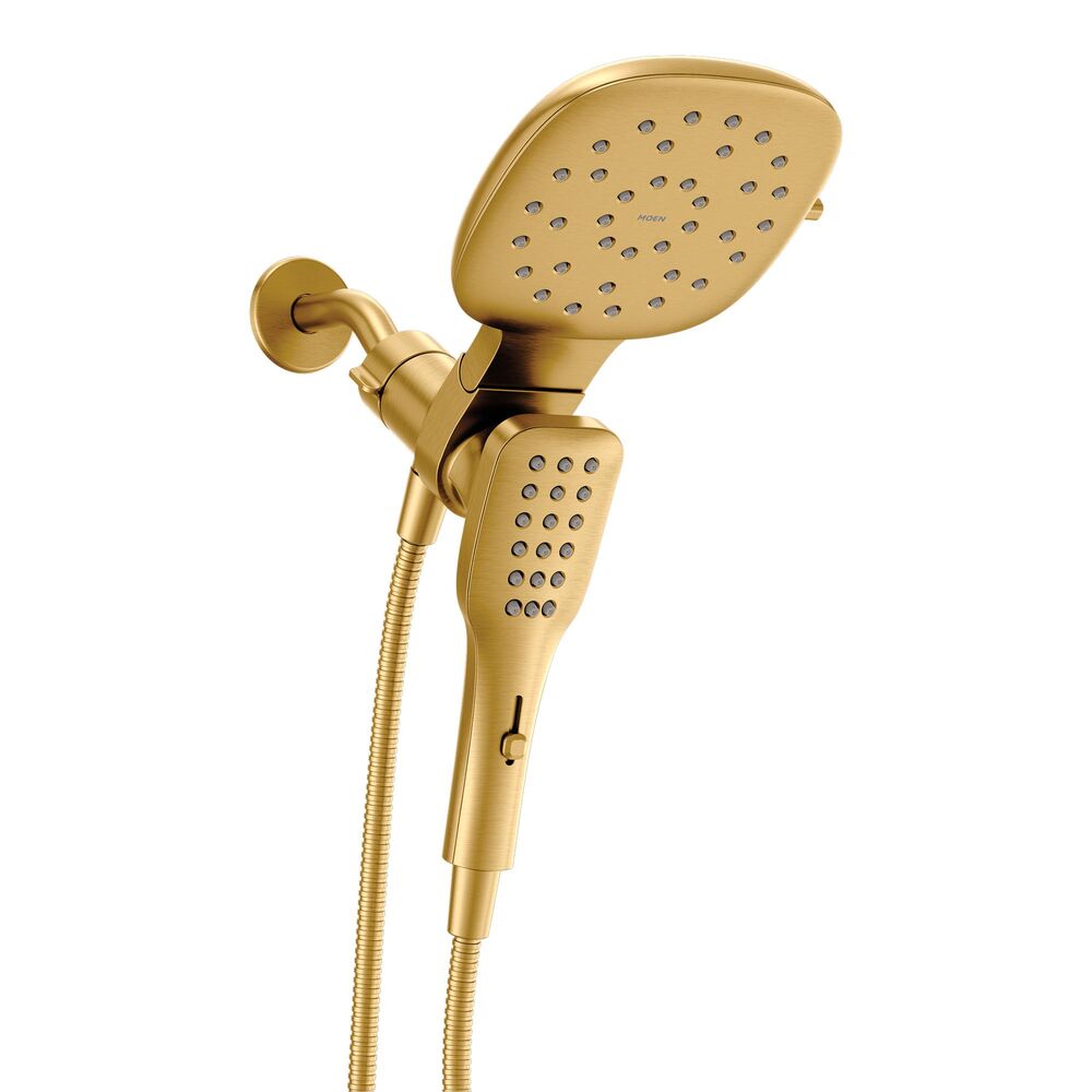 Moen® 220C5BG Verso™ Square 7" Rainshower / Handshower Combination w/ Infiniti™ Dial and Magnetix™ Docking, 2.5 gpm, Brushed Gold